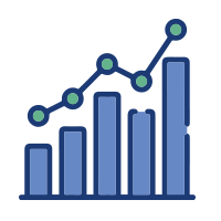 An icon used to represent our predictive modelling: Analytical and predictive modelling software.